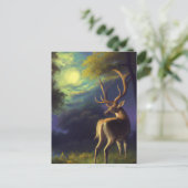  Witte Stag Deer Briefkaart (Staand voorkant)