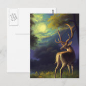  Witte Stag Deer Briefkaart (Voorkant / Achterkant)