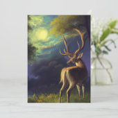 Witte Stag Deer Kaart (Staand voorkant)