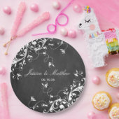 Witte stalen op het karton papieren bordje (Feest)