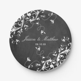 Witte stalen op het karton papieren bordje