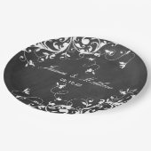 Witte stalen op het karton papieren bordje (Gekanteld)