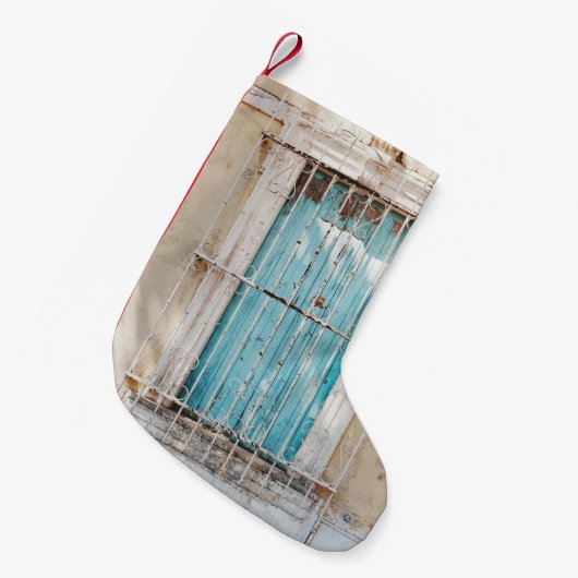 Witte stalen raster kleine kerstsok (Voorkant (Hangend))