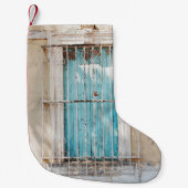 Witte stalen raster kleine kerstsok (Voorkant)