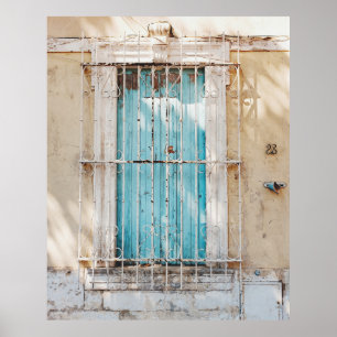 Witte stalen raster poster