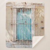 Witte stalen raster sherpa deken (Voorkant)