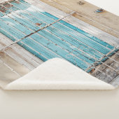 Witte stalen raster sherpa deken (3/4)