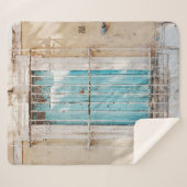 Witte stalen raster sherpa deken (Voorkant (horizontaal))