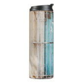 Witte stalen raster thermosbeker (Gedraaid links)