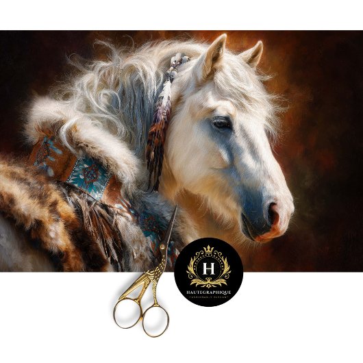 Witte Stalpaard Westerse Meubelen Decoupage Tissuepapier