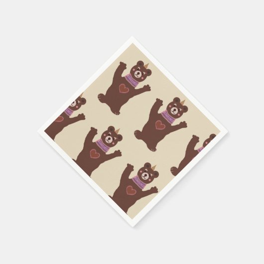 Witte Standaard Cocktail Papier Servetten Beer (Hoek)