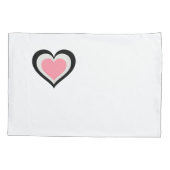 Witte standaard Kussensloop ingesteld met roze har (Achterkant-Links)