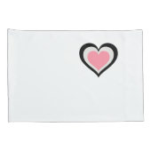 Witte standaard Kussensloop ingesteld met roze har (Achterkant-Rechts)