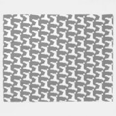 Witte standaard poedel hond silhouetten patroon gr fleece deken (Voorkant (Horizontaal))