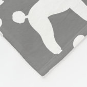 Witte standaard poedel hond silhouetten patroon gr fleece deken (Hoek)