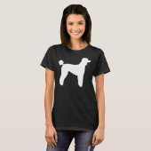 Witte standaard poedel silhouet S T-shirt (Voorkant volledig)