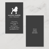 Witte Standaard Poedel Silhouet Verticaal Visitekaartje (Voorkant / Achterkant)