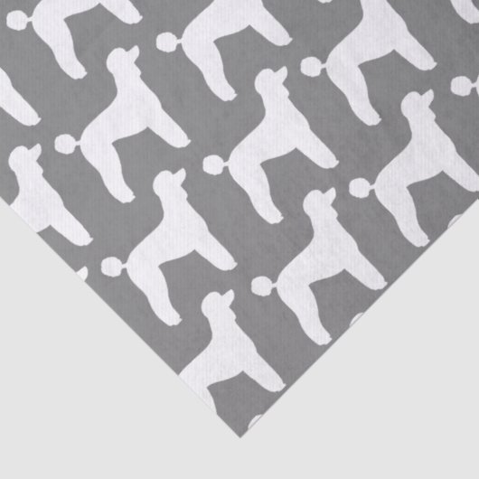 Witte standaard poedel silhouetten patroon tissuepapier (Detail)