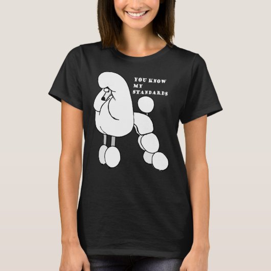 Witte standaard poedel speciaal voor poedelliefheb t-shirt (Voorkant)