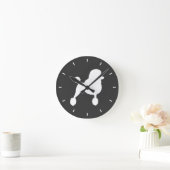 Witte Standaard Poodle Silhouet Ronde Klok (Huis)