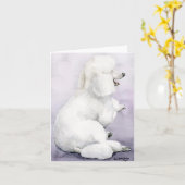 Witte StandaardPoedel die de Kaart van de Nota van (Gele Bloem)