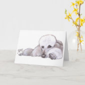 Witte StandaardPoedel in Rust Kaart (Gele Bloem)