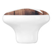 Witte Star- en houten planken uit bijtend land Keramische Knop (Zijkant)