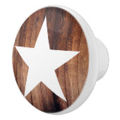 Witte Star- en houten planken uit bijtend land Keramische Knop (Rechts)