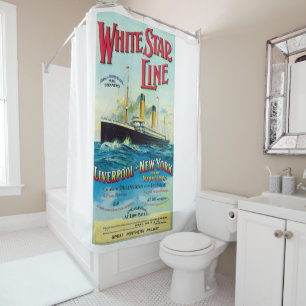 WITTE STAR LINE OCEAN MAIL STEAMER SHOWER CURTAE DOUCHEGORDIJN