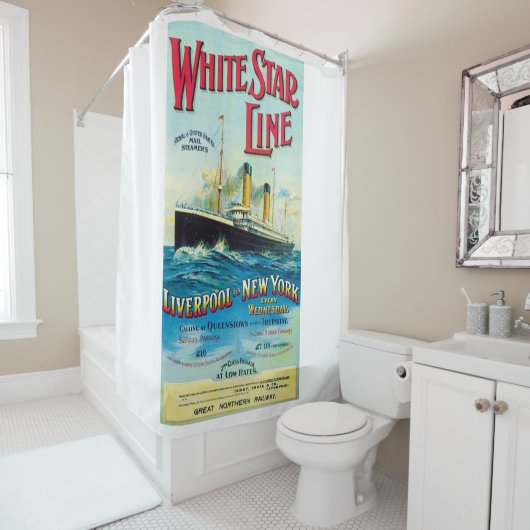 WITTE STAR LINE OCEAN MAIL STEAMER SHOWER CURTAE DOUCHEGORDIJN (In situ)
