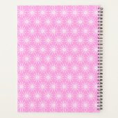 Witte Starburst bloemen op roze Planner (Achterkant)