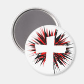 WITTE STARBURSTROSS MAGNEET (Voorkant / Achterkant)