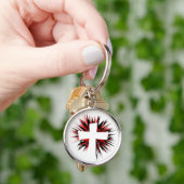 WITTE STARBURSTROSS SLEUTELHANGER (Hand)