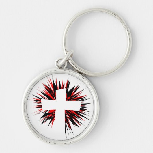 WITTE STARBURSTROSS SLEUTELHANGER (Voorkant)