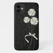 witte staven met regendruppels op zwart Case-Mate iPhone case (Achterkant)