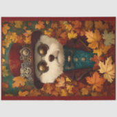 Witte Steampunk Whimsy Cute Hond T1 Decoupage Tissuepapier (Voorkant)