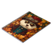 Witte Steampunk Whimsy Schattige Dog T1 Nieuwighei Notitieboek (Linkerzijde)