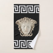 Witte Steen Medusa Griekse Key Designer Bad Handdoek (Handdoek)
