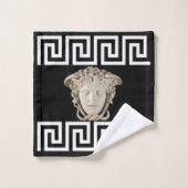 Witte Steen Medusa Griekse Key Designer Bad Handdoek (Wasdoekje)