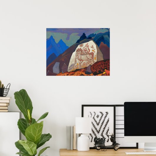Witte Steen, Tekenen van Chintamani door Roerich Poster (Thuiskantoor)