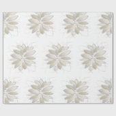 witte steenbladen cadeaupapier (Vlak)