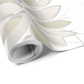 witte steenbladen cadeaupapier (Rol Hoek)