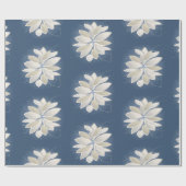 witte steenbladen cadeaupapier (Vlak)