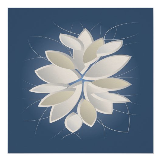 witte steenbladen perfect poster (Voorkant)