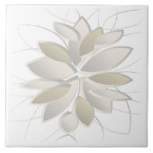 witte steenbladen tegeltje (Voorkant)