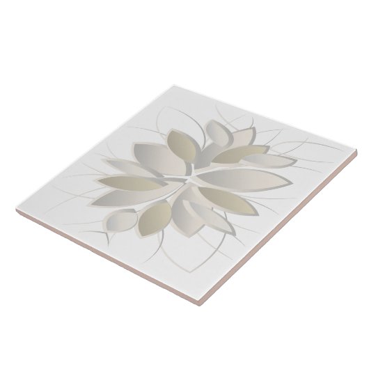 witte steenbladen tegeltje (Zijkant)