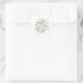 witte steenbladen vierkante sticker (Tas)