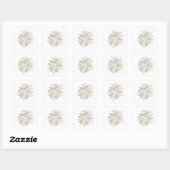 witte steenbladen vierkante sticker (Vel)