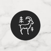 Witte Steenbok Geit Astrologie Dierenriem Teken / Confetti (Kleine voorkant)