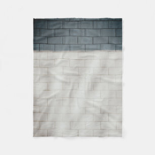 Witte steenwand fleece deken